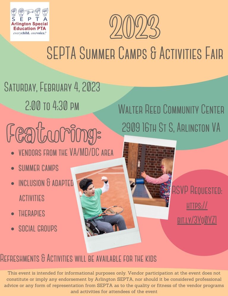 Summer Activities Arlington Special Education PTA